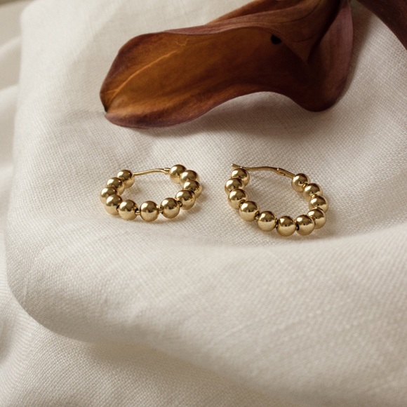 New 925 Sterling Silver Bold Beaded Earrings, wonderful Earrings, wow Earrings - Picture 5 of 7